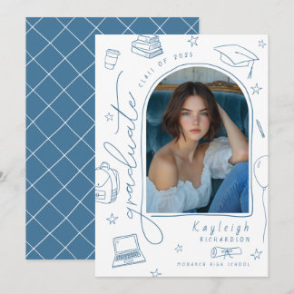 Anúncio de Graduação de Foto Imaginosa Desenhada à