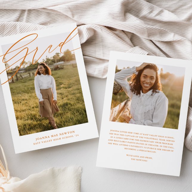 Anúncio de Graduação de Foto Laranja de Script Sim (Criador carregado)