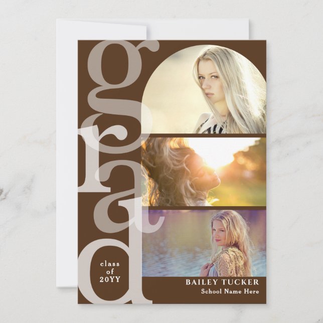 Anúncio de Graduação de Foto Marrom FORMANDO em Ar (Frente)