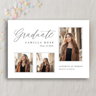 Anúncio de Graduação de Foto Mínima 3 Elegante