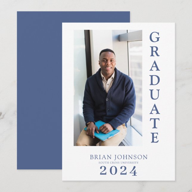 Anúncio de Graduação de Foto Moderna Simples (Frente/Verso)