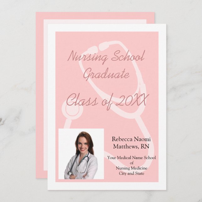 Anúncio de Graduação de Foto na Escola de Enfermag (Frente/Verso)