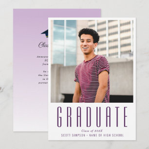 anúncio de graduação de foto personalizada de t