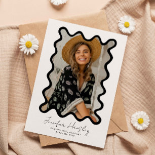 Anúncio de Graduação de Foto Preto Esbatido