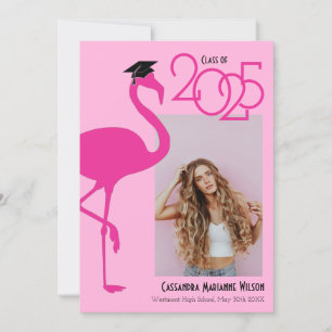 Anúncio de Graduação de Foto Tropical Flamingo