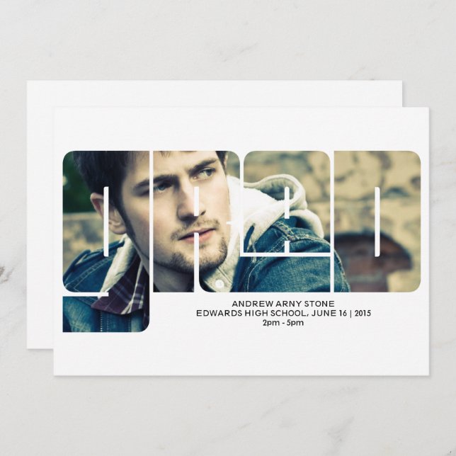 Anúncio de Graduação de Fotografia da Tipografia 2 (Frente/Verso)