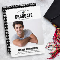 Anúncio de Graduação de Fotografias de Formando Mo