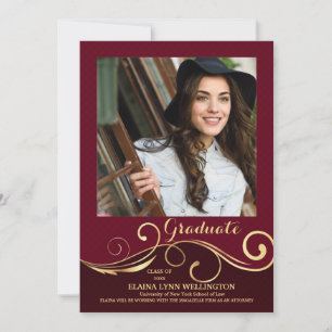 Anúncio de Graduação de Fotografias de Swirls de o