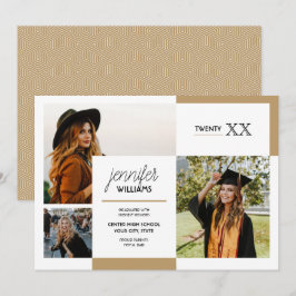 Anúncio de Graduação de Fotografias Dourado 3