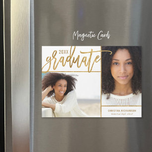 Anúncio de Graduação de Fotografias Gold Faux 2