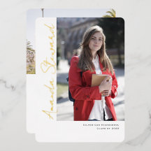 Anúncio de Graduação de Fotos Chic em Script Moder