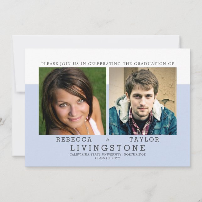 Anúncio de Graduação de Fotos de Irmãos Modernos (Frente)