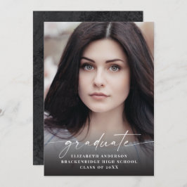 Anúncio de Graduação de Fotos de Script Branco Mod