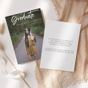 Anúncio de Graduação de Fotos de Script Orçamentár
