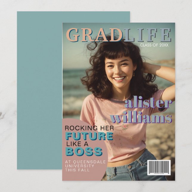 Anúncio de Graduação de Fotos do Cobrir da Revista (Frente/Verso)