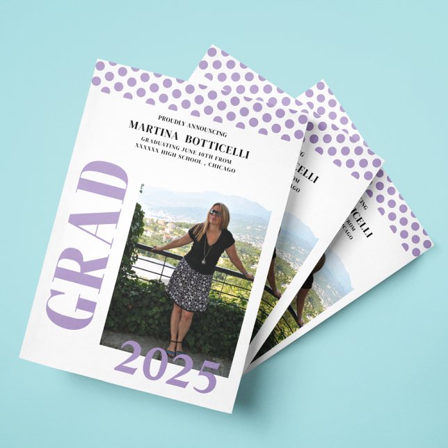 Anúncio de Graduação de Fotos do Lavanda Bolinhas (Criador carregado)