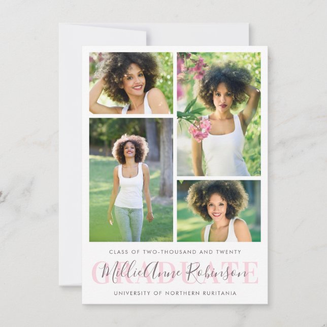 Anúncio de Graduação de Fotos do Script de formand (Frente)