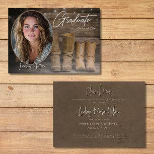 Anúncio de Graduação de Fotos do Western Cowboy Bo