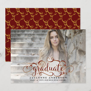 Anúncio de Graduação de Fotos Douradas em Maroo