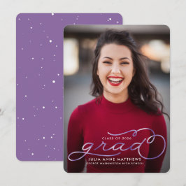 Anúncio de Graduação de Fotos em Brilho Violeta