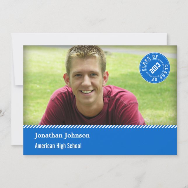 Anúncio de Graduação de Fotos em Carimbo Elegante (Frente)