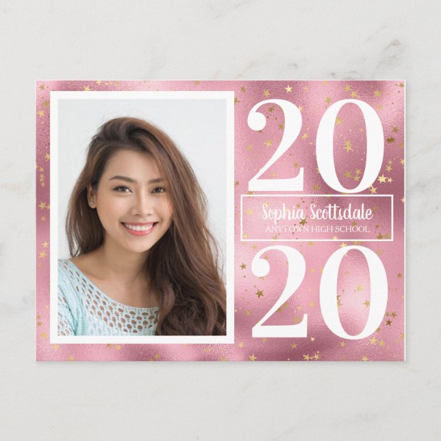 Anúncio de Graduação de Fotos em Estrelas Douradas (Frente)