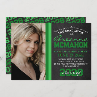Anúncio de Graduação de Fotos em Quadro Verde
