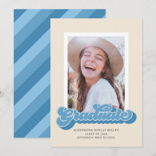 Anúncio de Graduação de Fotos em Vibes (Azul)