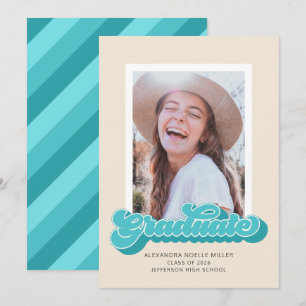 Anúncio de Graduação de Fotos em Vibes (Teal)