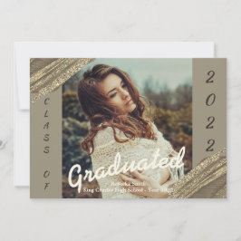 Anúncio de Graduação de Fotos Graduada Verde Doura