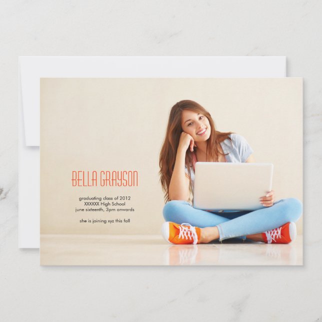 Anúncio de graduação de fotos minimalista (Frente)