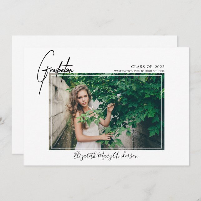 Anúncio de Graduação de Fotos Moderna 2022 (Frente/Verso)