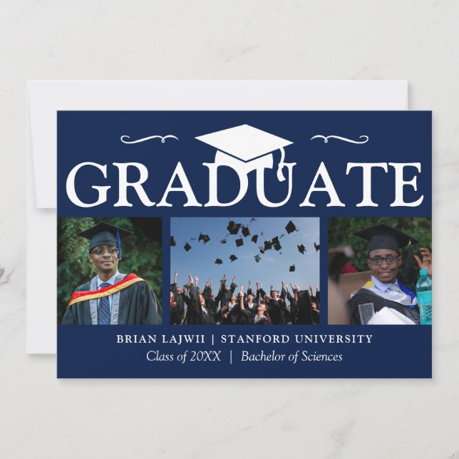 Anúncio de Graduação de Fotos Moderno 3 (Frente)