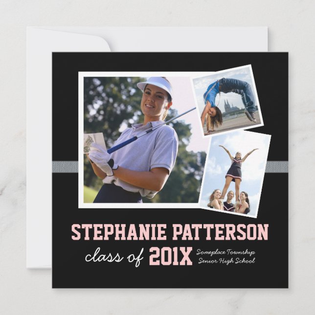 Anúncio de Graduação de Fotos no Esporte 3 - Rosa  (Frente)