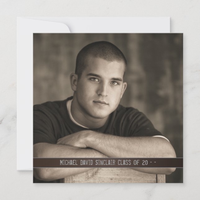 Anúncio de Graduação de Fotos para Meninos Castanh (Frente)