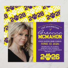 Anúncio de Graduação de Impressão em Púrpura e Ama