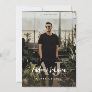 Anúncio de Graduação de Iniciais Monogramas para C