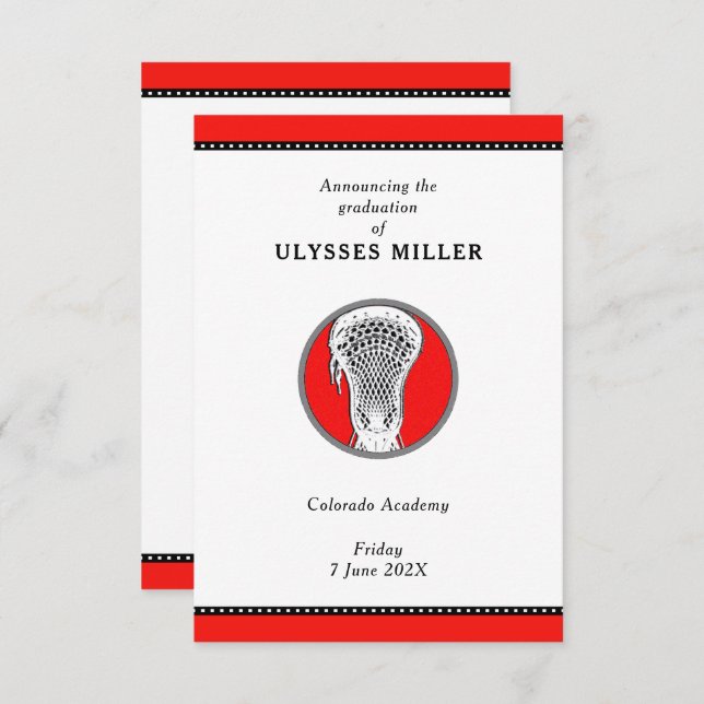 Anúncio de Graduação de Lacrosse (Frente/Verso)