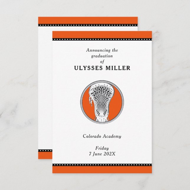 Anúncio de Graduação de Lacrosse (Frente/Verso)