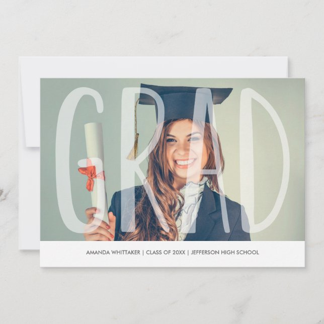 Anúncio de Graduação de Letras Mod Foto Grad (Frente)
