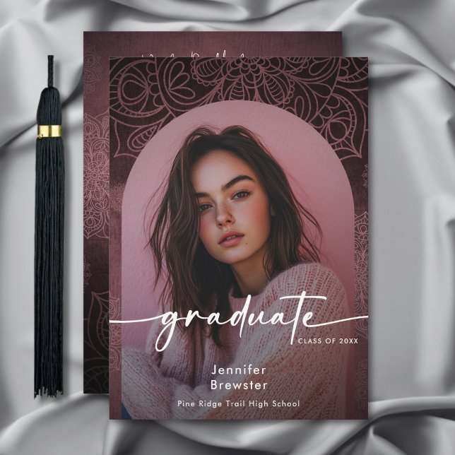 Anúncio de Graduação de Mandala, Cor-de-Rosa Moder (Criador carregado)