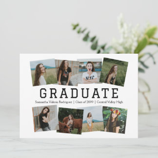 Anúncio de Graduação de Oito Fotos em Ângulo Preto