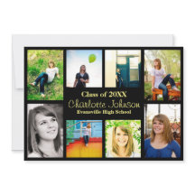 Anúncio de Graduação de Oito/Nove Fotos - Preto