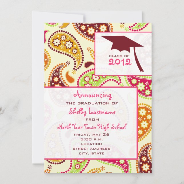 Anúncio de graduação de Paisley 2012 (Frente)