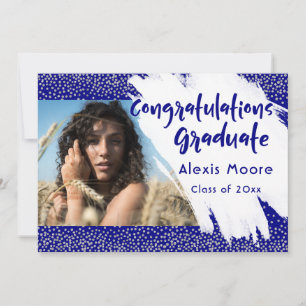 Anúncio de graduação de prata e Marinho com imagem