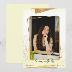 Anúncio de Graduação de Quadro Amarelo Dourado 