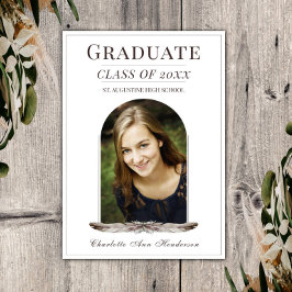 Anúncio de Graduação de Quadro Boho Feather | Bran