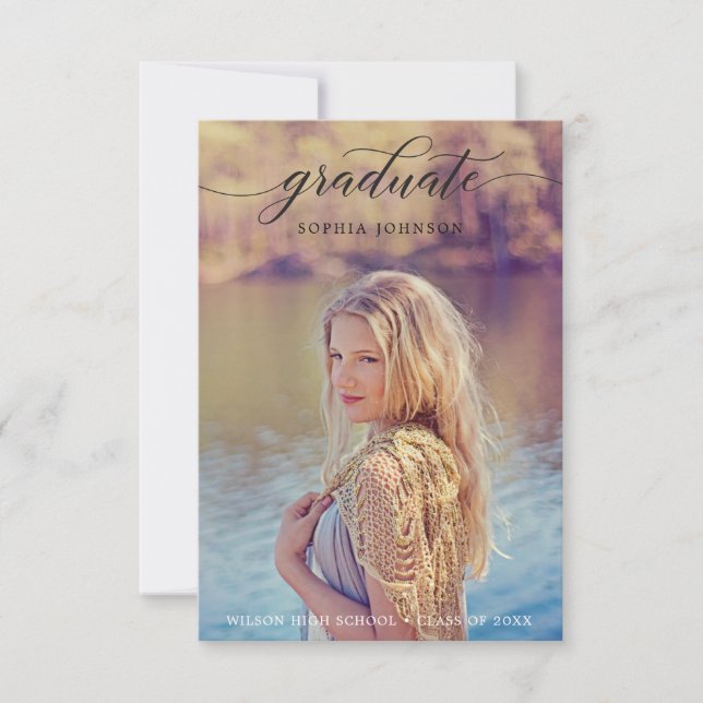 Anúncio de Graduação de Script Clássico com Foto (Frente)