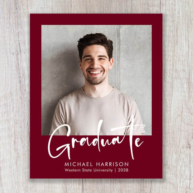Anúncio de Graduação de Script de Foto de Orçament (Budget Photo Script Graduation Announcement)