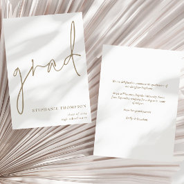 Anúncio de Graduação de Script Dourado de Formando